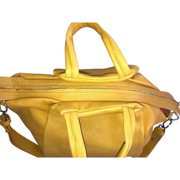 LIEBESKIND Berlin Mustard Leather Shoulder Hobo Bag Large With Shoulder Strap - Picture 6 of 16